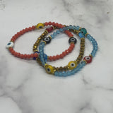 Evil Eye Beaded Bracelet Stack