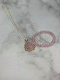 Rose Quartz Buddha Bundle (Rose Quartz Buddha Necklace & Bracelet)