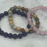 The Peace, Love & Happiness Stack (Amethyst, Rose Quartz & Crazy Lace Agate)