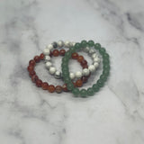 The Manifest Stack (Carnelian, Green Aventurine, Howlite)